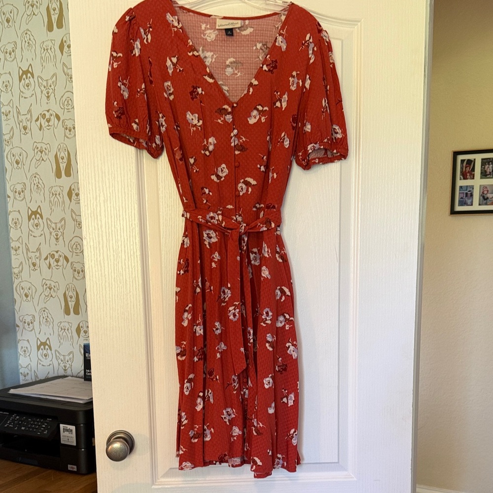 Universal Thread Terracotta Floral Midi Dress